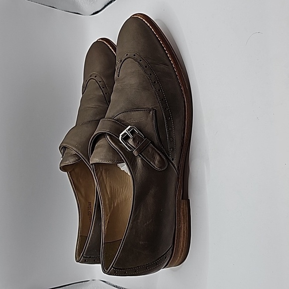 J. Crew Buckle Matte Brown Oxford Flats Size 10.5 womens - Picture 2 of 5